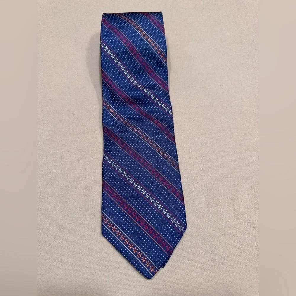 J. Crew Blue and Red Silk Striped Tie